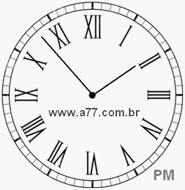 Relógio com Número Romano Marcando 13h53min