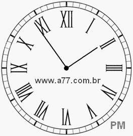Relógio com Número Romano Marcando 13h54min