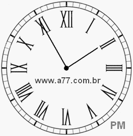 Relógio com Número Romano Marcando 13h55min