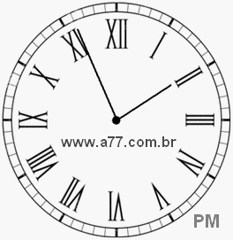 Relógio com Número Romano Marcando 13h56min