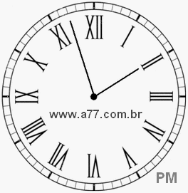 Relógio com Número Romano Marcando 13h57min
