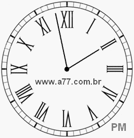 Relógio com Número Romano Marcando 13h58min