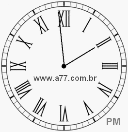 Relógio com Número Romano Marcando 13h59min