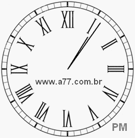 Relógio com Número Romano Marcando 13h6min