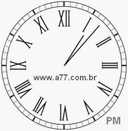 Relógio com Número Romano Marcando 13h7min