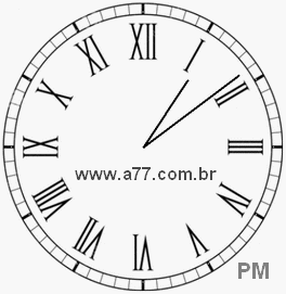 Relógio com Número Romano Marcando 13h9min