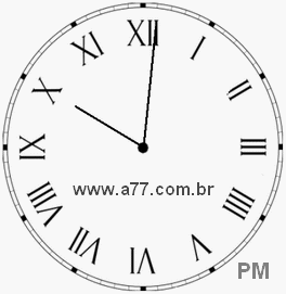 Relógio com Número Romano Marcando 22h1min