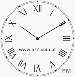 Relógio com Número Romano Marcando 22h10min