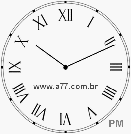Relógio com Número Romano Marcando 22h11min