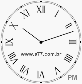 Relógio com Número Romano Marcando 22h12min