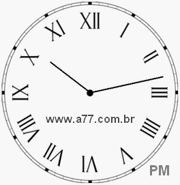 Relógio com Número Romano Marcando 22h13min