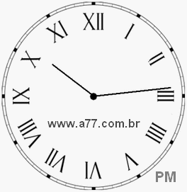 Relógio com Número Romano Marcando 22h14min