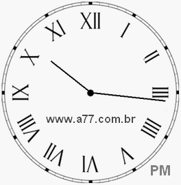 Relógio com Número Romano Marcando 22h16min