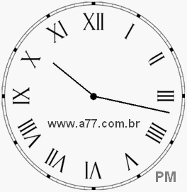 Relógio com Número Romano Marcando 22h17min