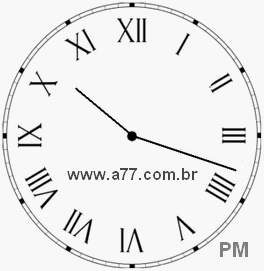 Relógio com Número Romano Marcando 22h18min