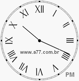 Relógio com Número Romano Marcando 22h19min