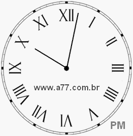 Relógio com Número Romano Marcando 22h2min