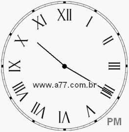 Relógio com Número Romano Marcando 22h20min