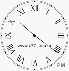 Relógio com Número Romano Marcando 22h21min