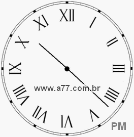 Relógio com Número Romano Marcando 22h22min