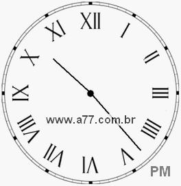 Relógio com Número Romano Marcando 22h23min