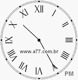 Relógio com Número Romano Marcando 22h25min