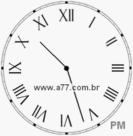 Relógio com Número Romano Marcando 22h27min