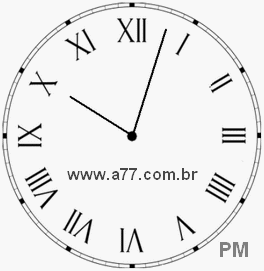 Relógio com Número Romano Marcando 22h3min