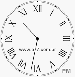 Relógio com Número Romano Marcando 22h32min