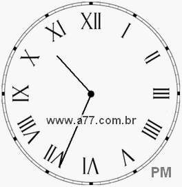Relógio com Número Romano Marcando 22h34min