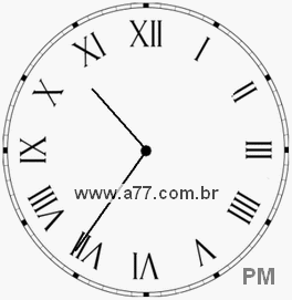 Relógio com Número Romano Marcando 22h36min