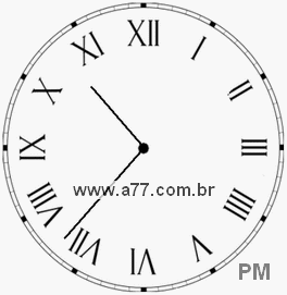 Relógio com Número Romano Marcando 22h37min