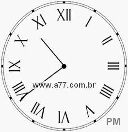 Relógio com Número Romano Marcando 22h39min