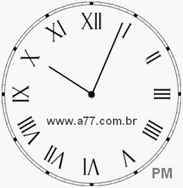 Relógio com Número Romano Marcando 22h4min