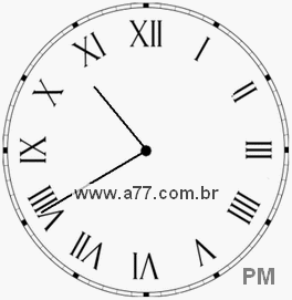 Relógio com Número Romano Marcando 22h40min