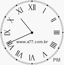 Relógio com Número Romano Marcando 22h41min