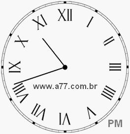 Relógio com Número Romano Marcando 22h42min