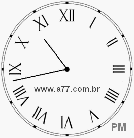 Relógio com Número Romano Marcando 22h43min