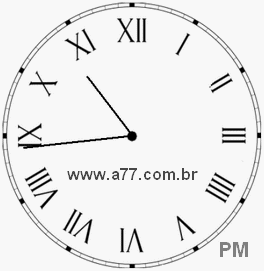 Relógio com Número Romano Marcando 22h44min