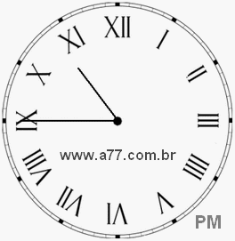 Relógio com Número Romano Marcando 22h45min
