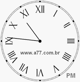 Relógio com Número Romano Marcando 22h46min