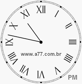 Relógio com Número Romano Marcando 22h47min