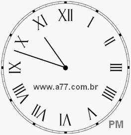 Relógio com Número Romano Marcando 22h48min