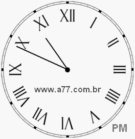 Relógio com Número Romano Marcando 22h49min