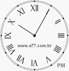 Relógio com Número Romano Marcando 22h5min