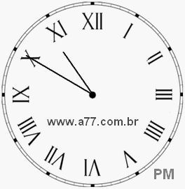 Relógio com Número Romano Marcando 22h50min