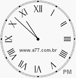 Relógio com Número Romano Marcando 22h52min