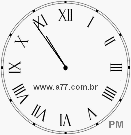 Relógio com Número Romano Marcando 22h54min