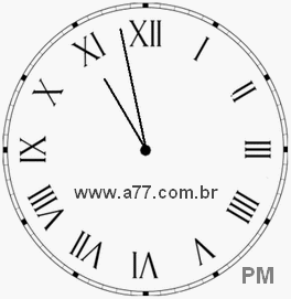 Relógio com Número Romano Marcando 22h58min