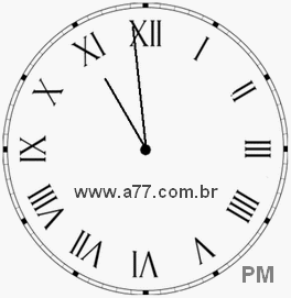 Relógio com Número Romano Marcando 22h59min